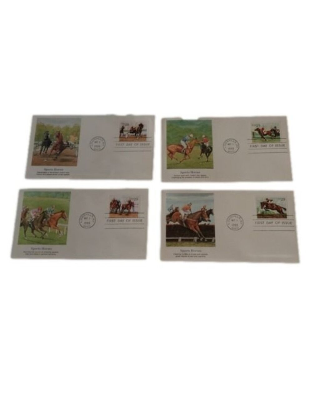 Postal Stamps "Sports Horses" First Day of Issue, Set of 4, May, 1993